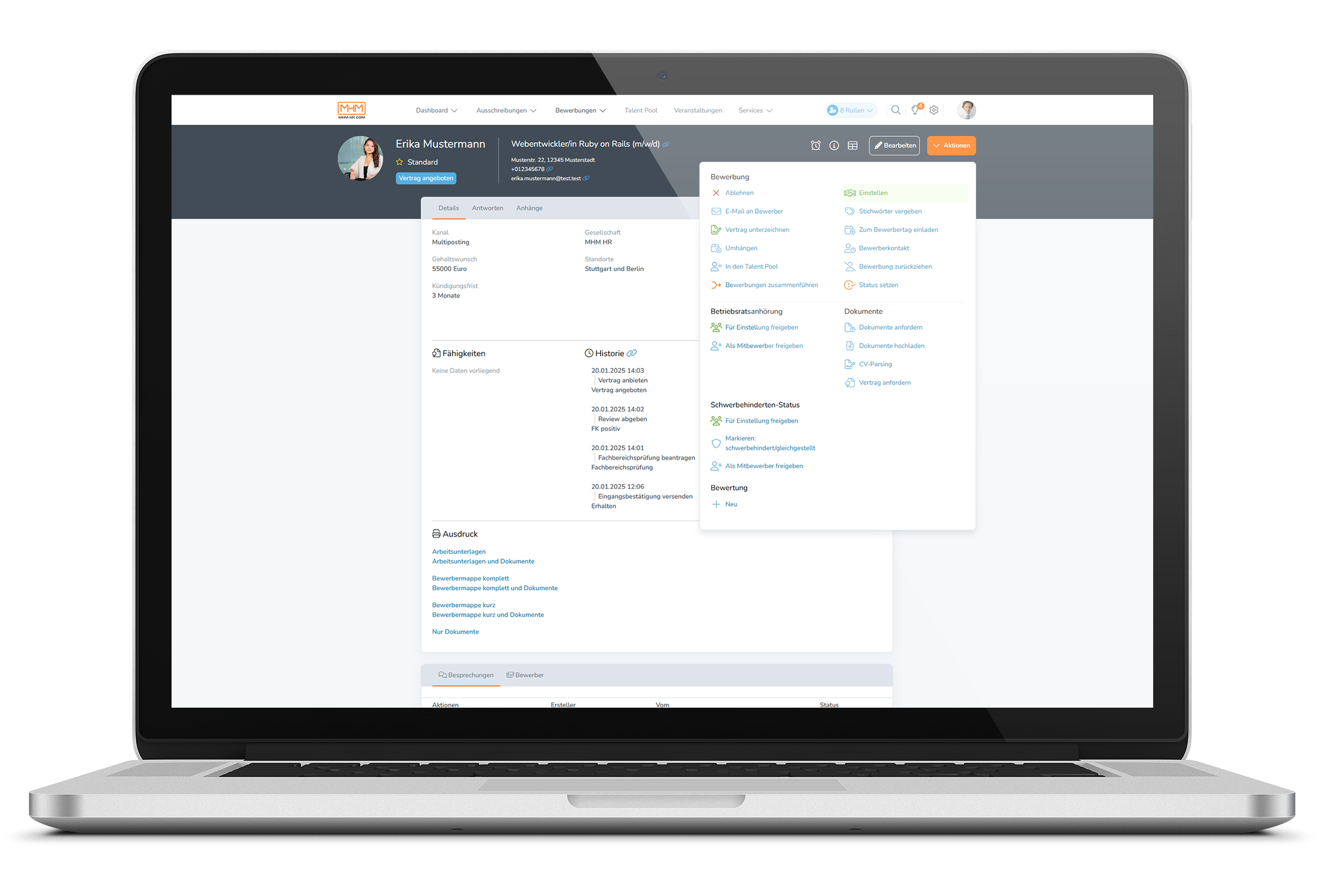 MHMeRECRUITING Bewerbermanagement-Lösung